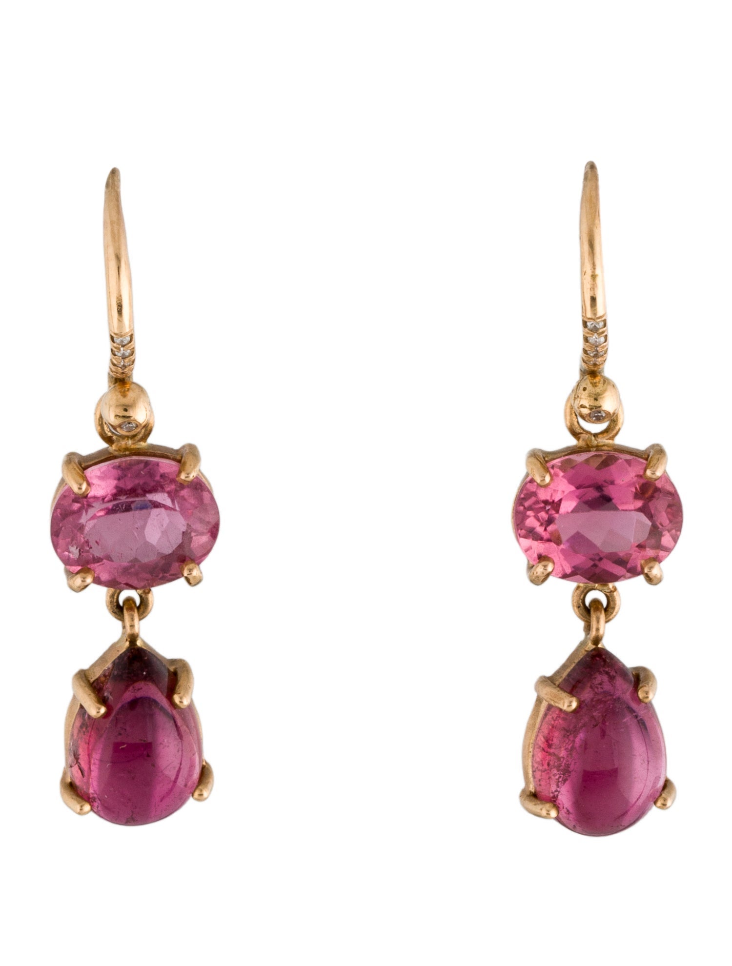 Irene Neuwirth 18K 6.73ctw Tourmaline & Diamond Drop Earrings