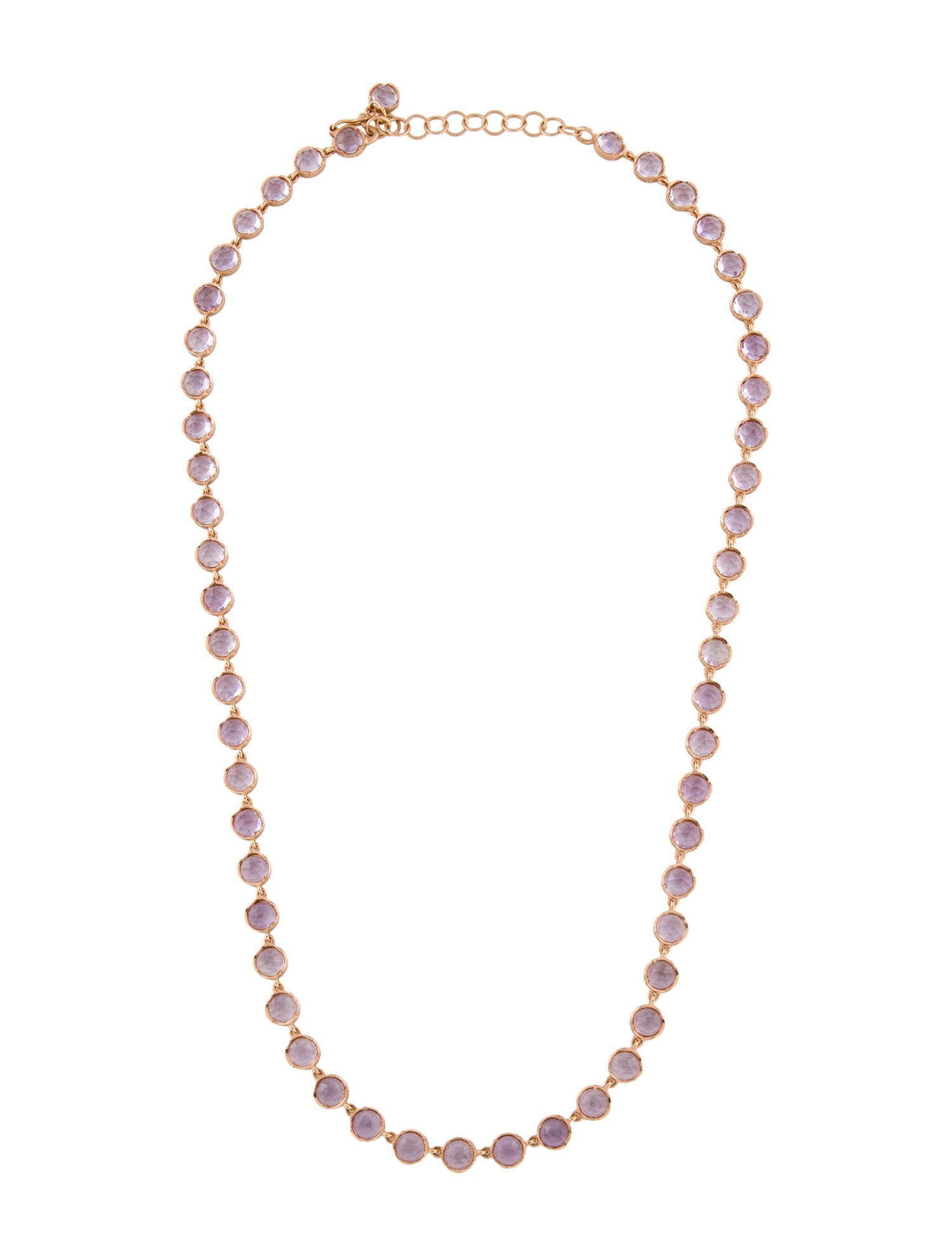 Irene Neuwirth 18K Amethyst Rose De France Small Classic Link Necklace