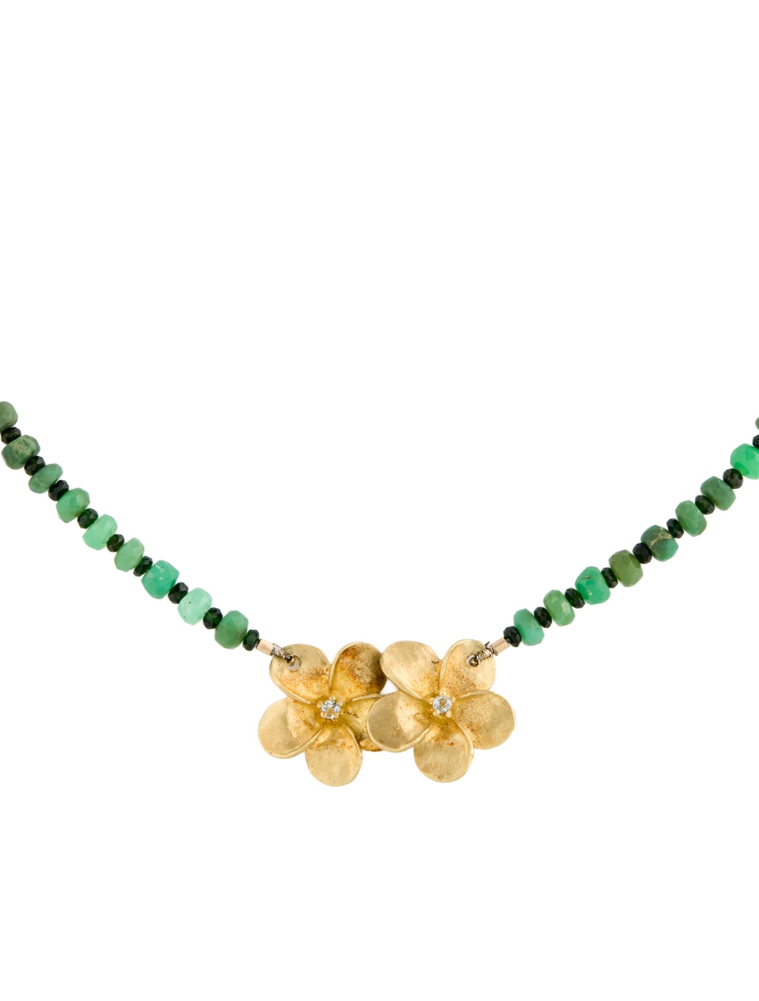 Irene Neuwirth 18K Chrysoprase, Tourmaline & Aquamarine Necklace