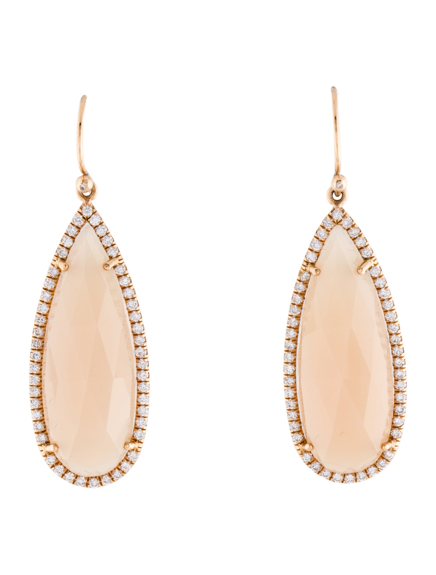 Irene Neuwirth 18K Moonstone & Diamond Drop Earrings