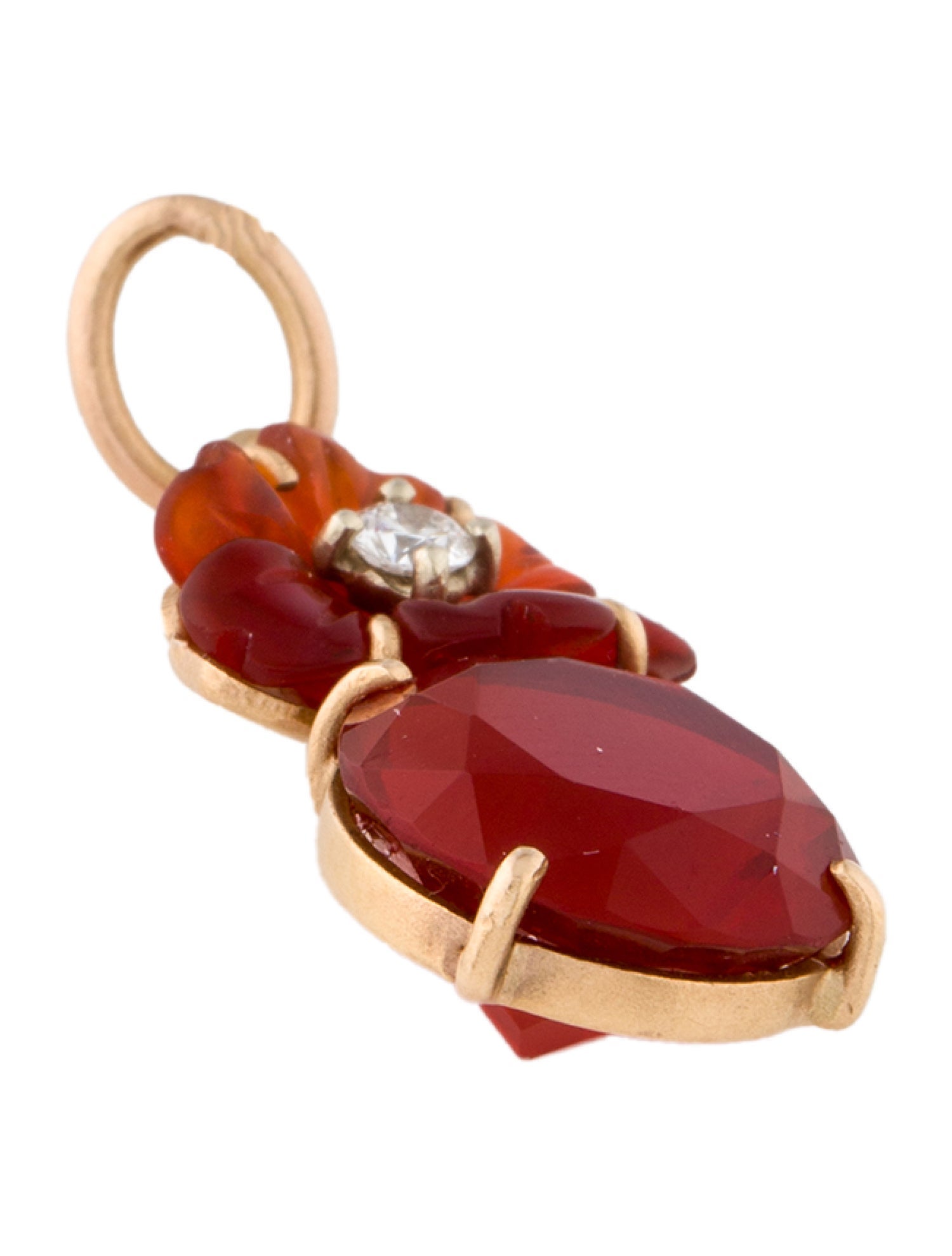 Irene Neuwirth 18K Fire Opal & Diamond Floral Pendant