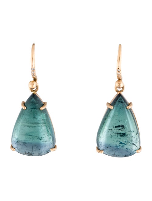 Irene Neuwirth 18K 22.62ctw Tourmaline & Diamond Drop Earrings