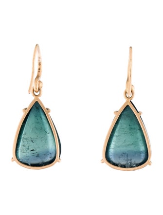 Irene Neuwirth 18K 22.62ctw Tourmaline & Diamond Drop Earrings