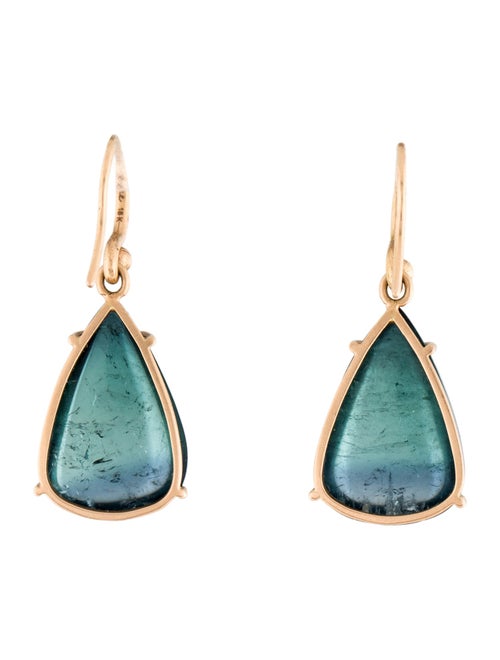 Irene Neuwirth 18K 22.62ctw Tourmaline & Diamond Drop Earrings
