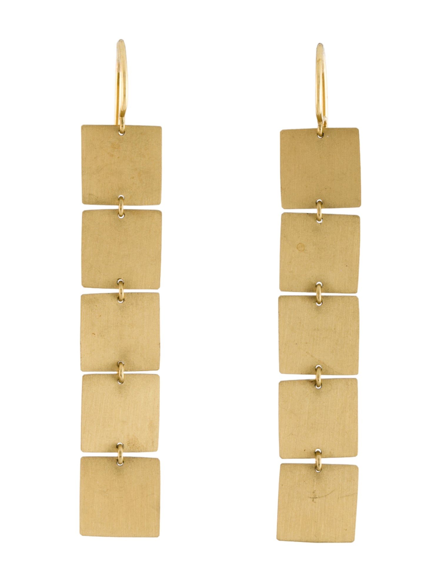 Irene Neuwirth 18K Five Square Drop Earrings