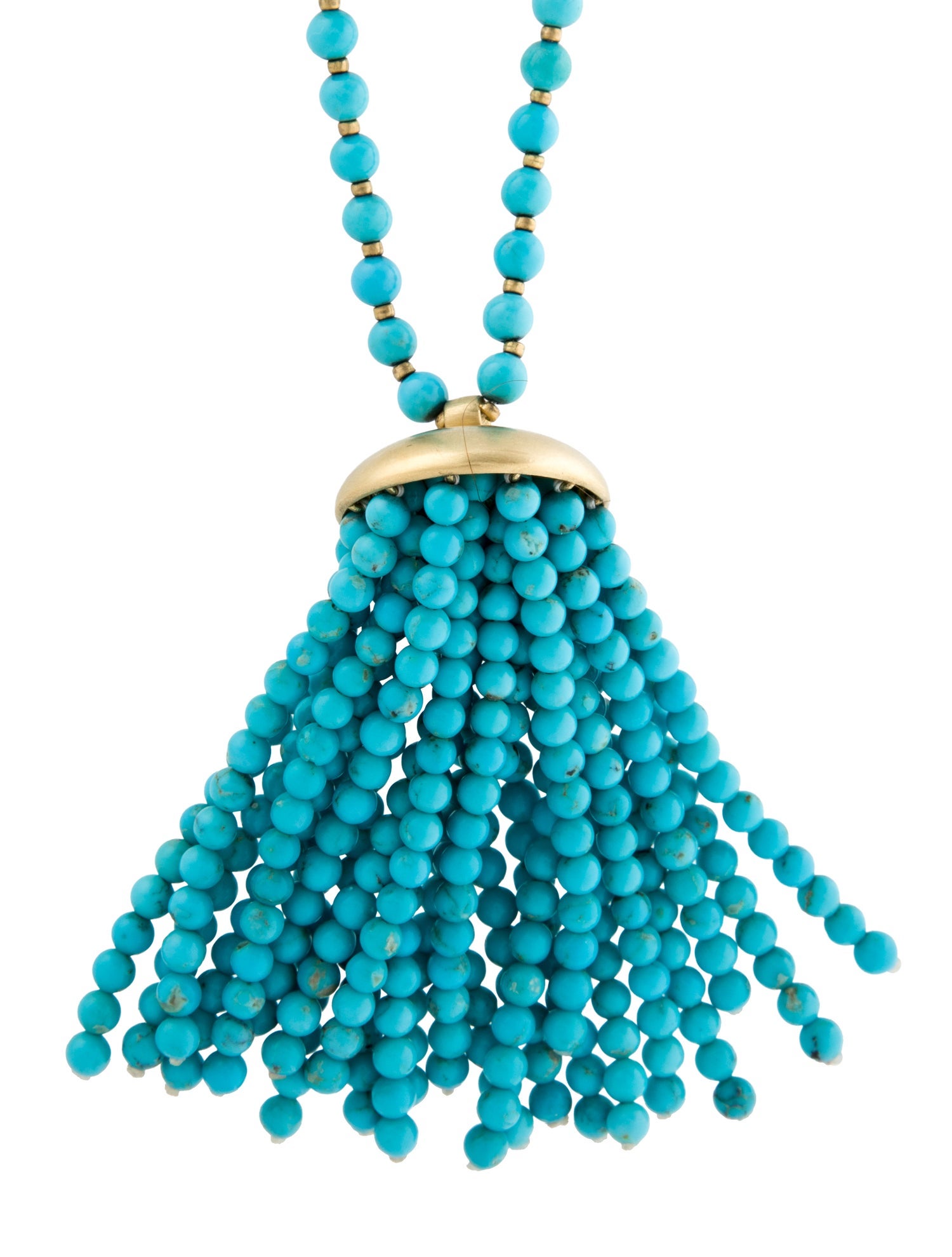 Irene Neuwirth 18K Turquoise Long Tassel Necklace