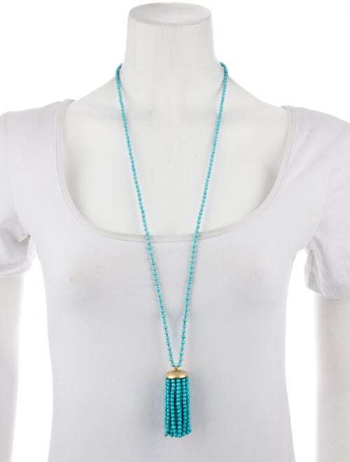 Irene Neuwirth 18K Turquoise Long Tassel Necklace