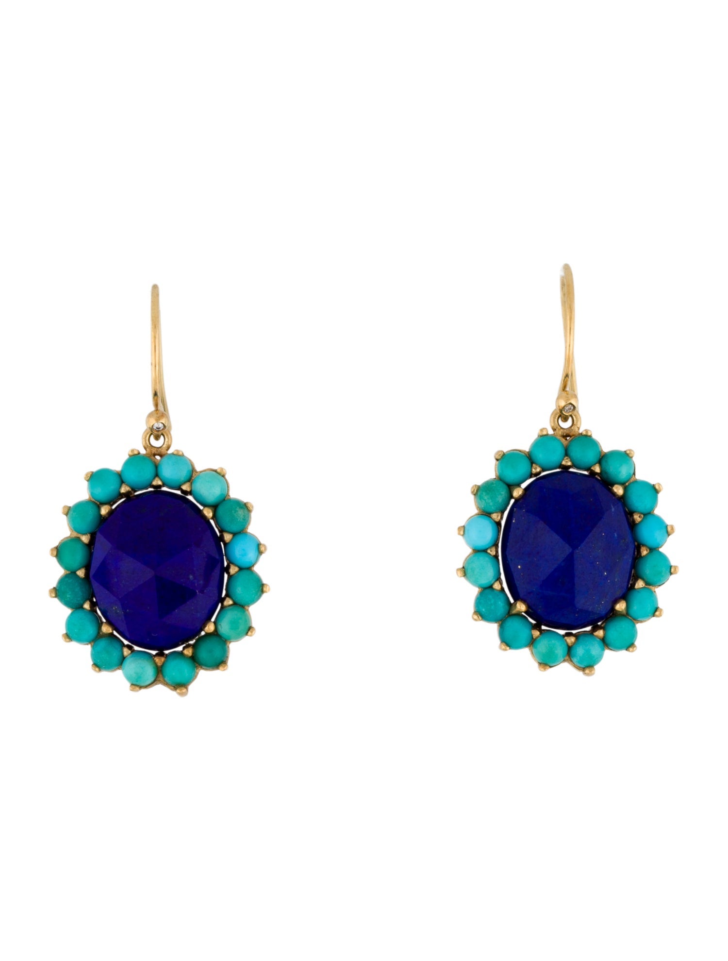 Irene Neuwirth 18K Lapis Lazuli & Turquoise Drop Earrings