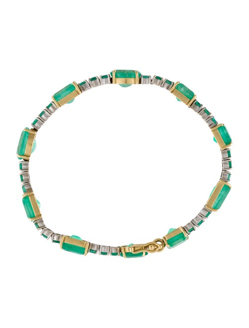 Irene Neuwirth 18K 17.18ctw Emerald Link Station Bracelet