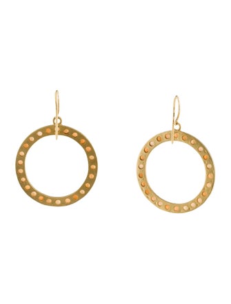 Irene Neuwirth 18K 5.38ctw Peach Moonstone Circle Drop Earrings