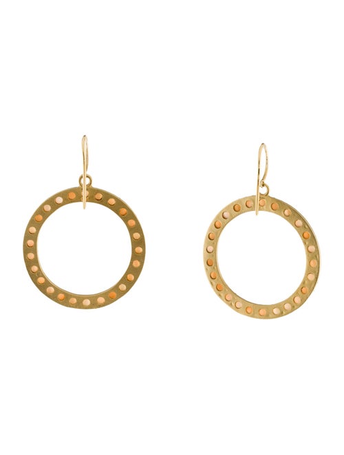 Irene Neuwirth 18K 5.38ctw Peach Moonstone Circle Drop Earrings