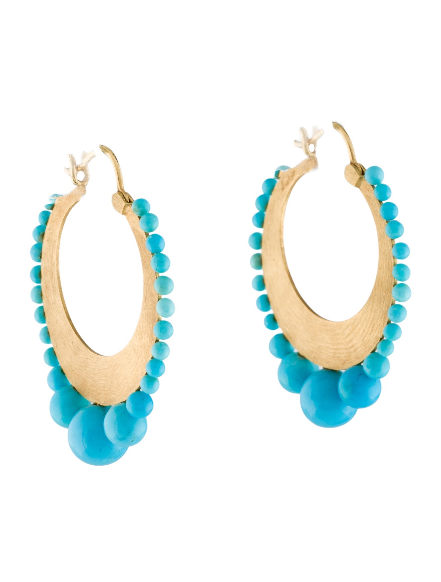 Irene Neuwirth 18K Turquoise Hoop Earrings