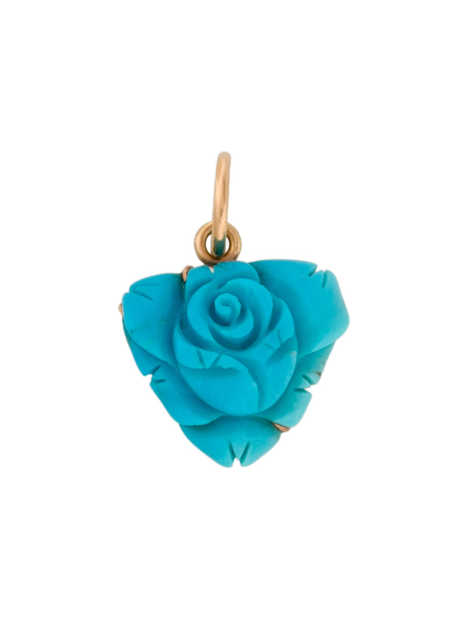 Irene Neuwirth 18K Turquoise Flower Pendant