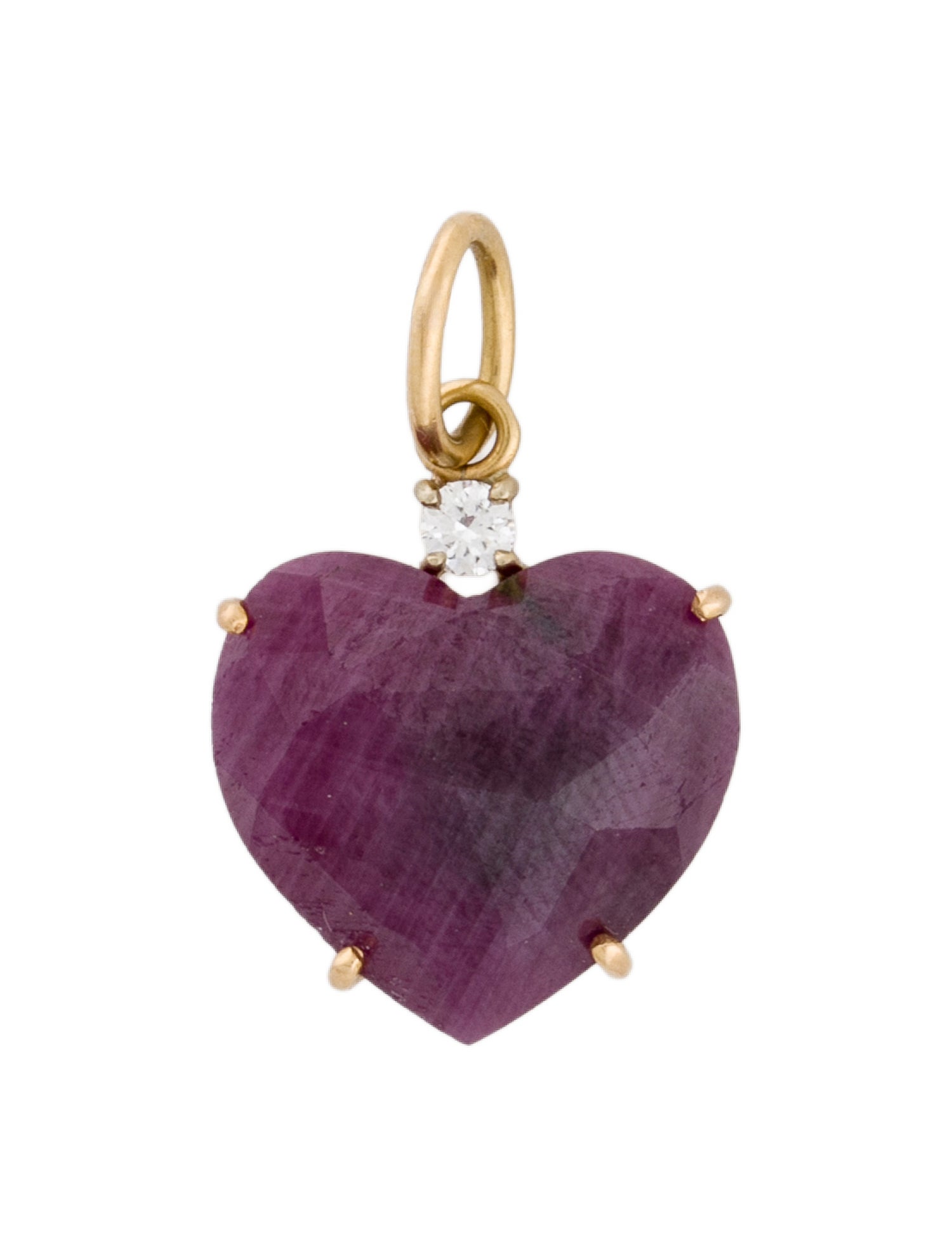 Irene Neuwirth 18K Ruby & Diamond Heart Pendant