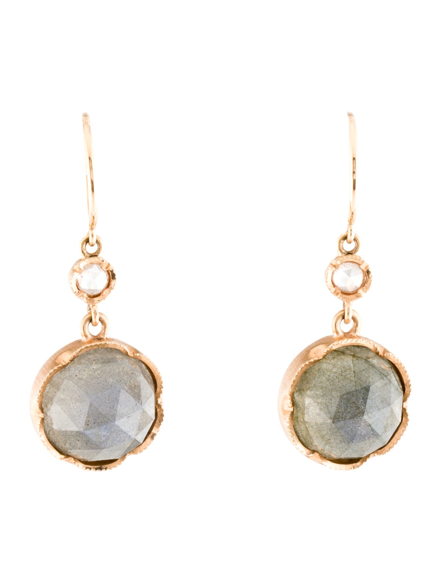Irene Neuwirth 18K Diamond & Labradorite Drop Earrings