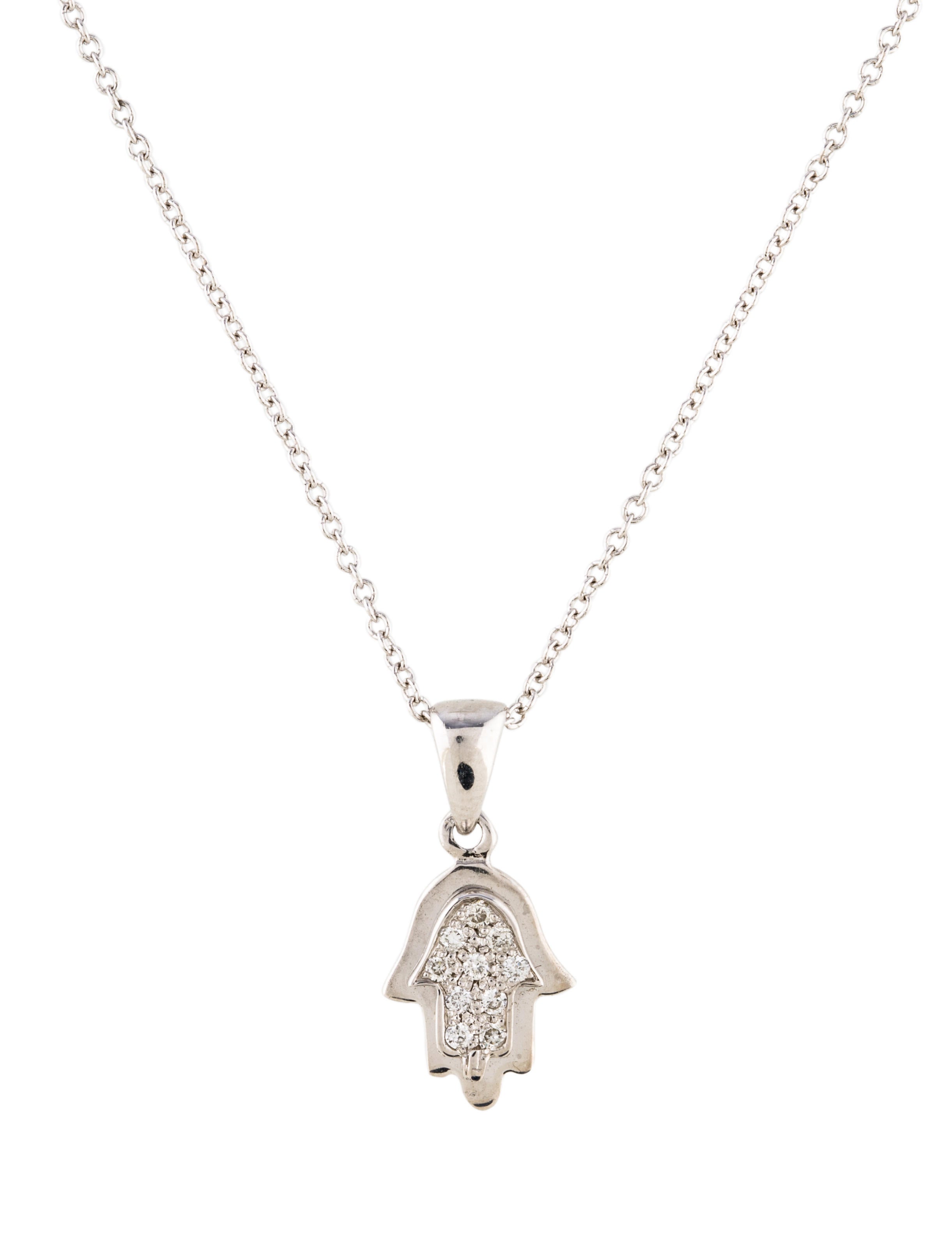 I Reiss 14k Diamond Hamsa Pendant Necklace Necklaces Irs20253 14k Diamond Hamsa Pendant Necklace