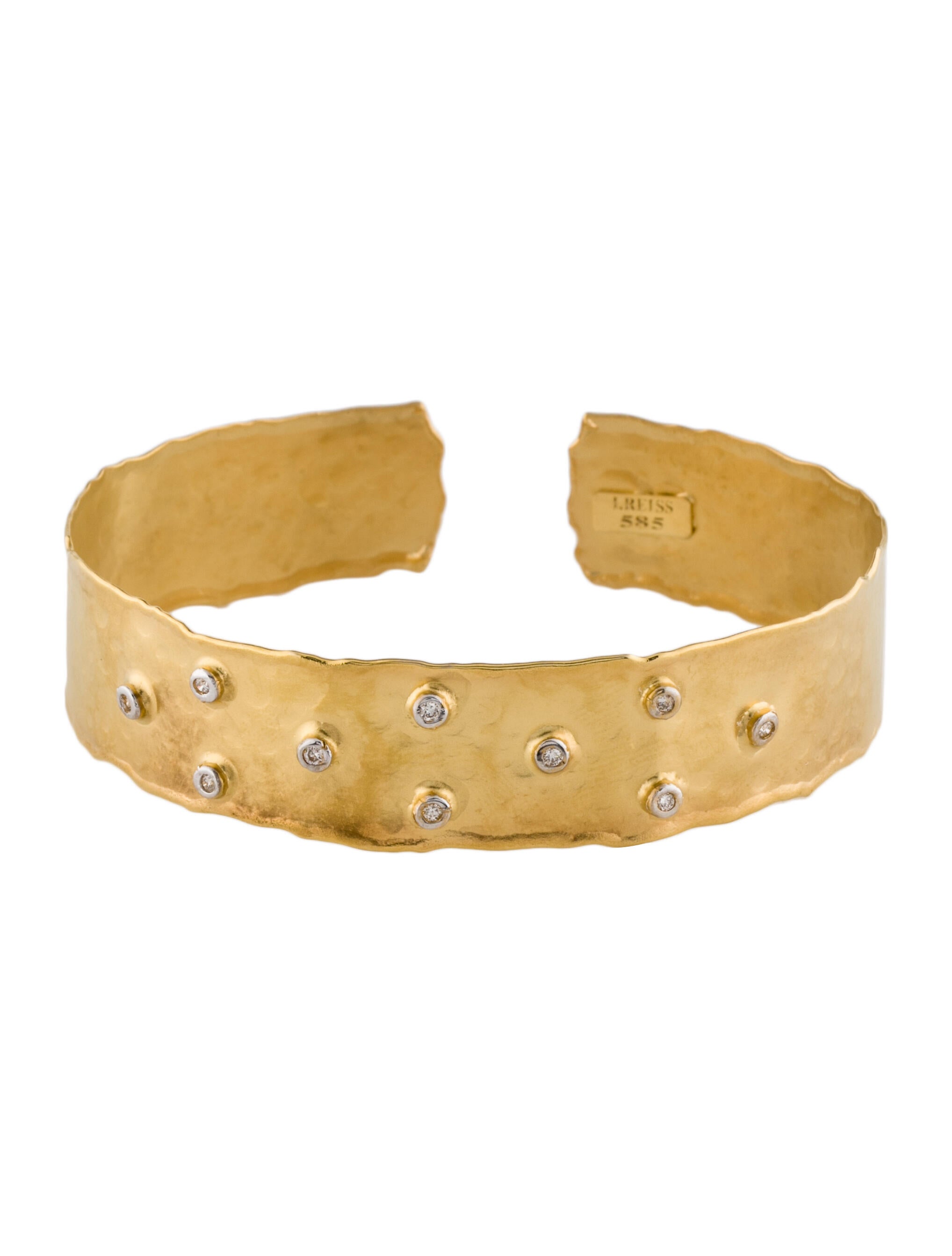 I. Reiss 14K Diamond Cuff Bracelet 14K Yellow Gold Cuff, Bracelets