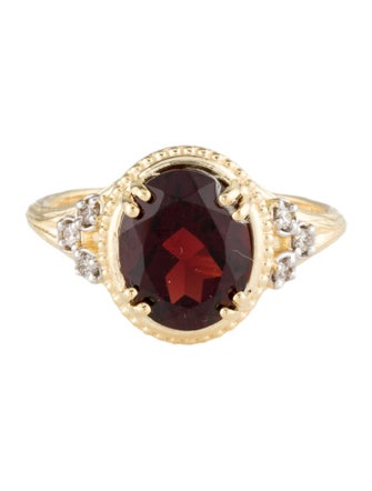 I. Reiss 14K Garnet & Diamond Cocktail Ring