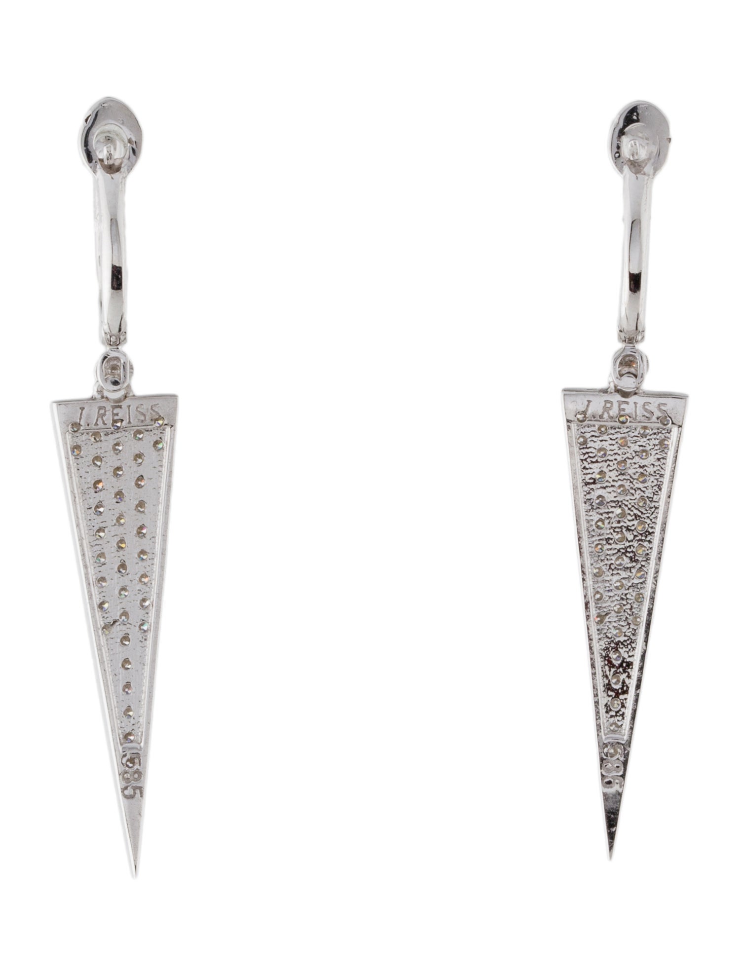 I. Reiss 14K Diamond Triangle Drop Earrings