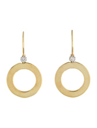 I. Reiss 14K Diamond Circle Drop Earrings