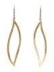 I. Reiss 14K Diamond Twisted Leaf Drop Earrings