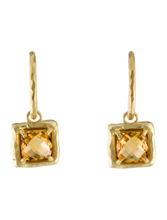 I. Reiss 14K Citrine Convertible Drop Hoop Earrings