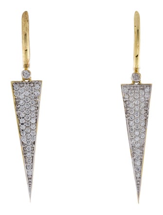 I. Reiss 14K Diamond Triangular Drop Earrings