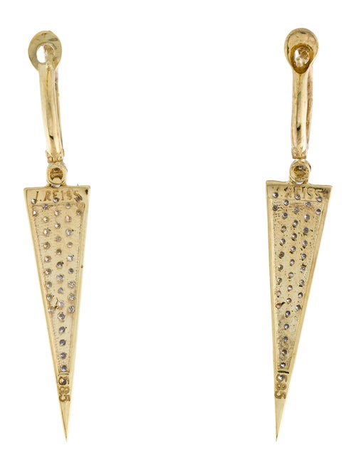 I. Reiss 14K Diamond Triangular Drop Earrings