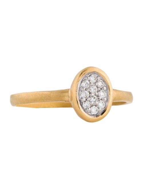 I. Reiss 14K Diamond Matte Finish Oval Cocktail Ring
