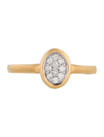 I. Reiss 14K Diamond Matte Finish Oval Cocktail Ring