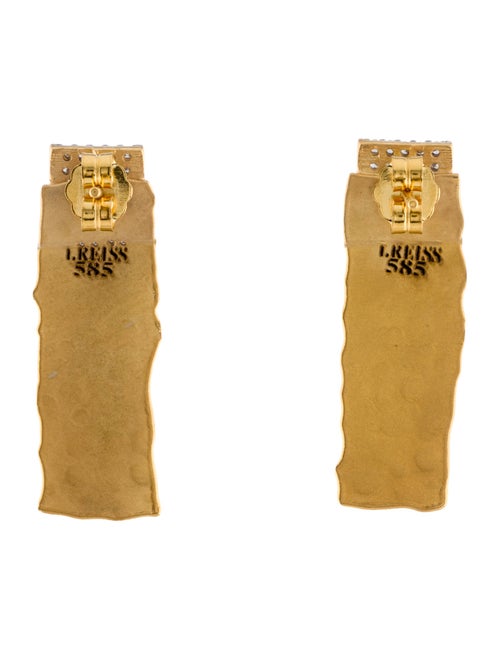 I. Reiss 14K Diamond Hammered Drop Earrings