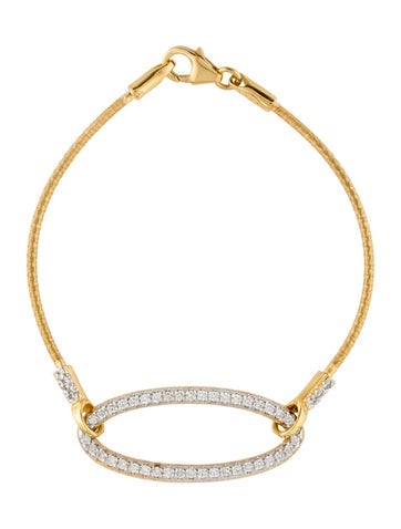 I. Reiss Link 14K Diamond Open Oval Station Bracelet