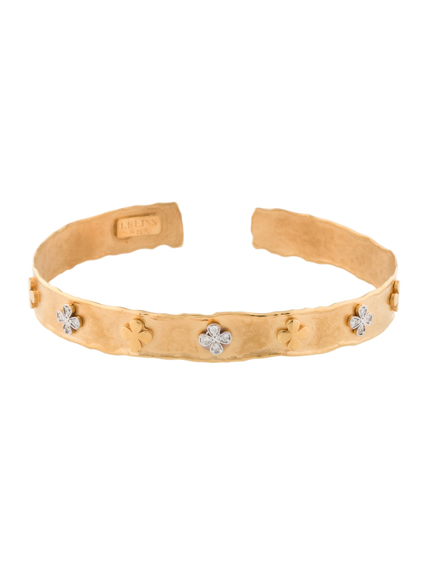 I. Reiss 14K Diamond Clover Cuff