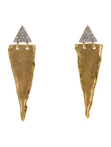 I. Reiss Drop 14K Diamond Triangle Earrings