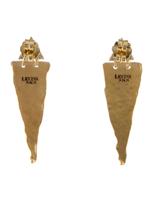 I. Reiss 14K Diamond Triangle Drop Earrings