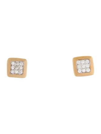 I. Reiss 14K Diamond Square Stud Earrings