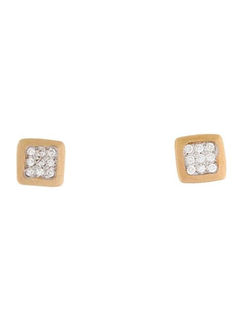 I. Reiss 14K Diamond Square Stud Earrings