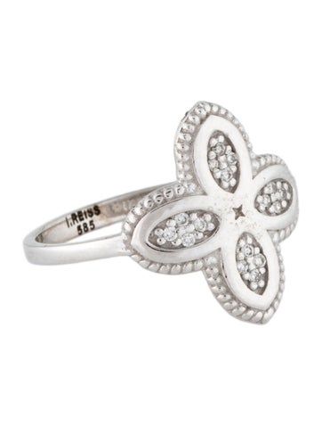 I. Reiss Cocktail Ring 14K Diamond Clover 7