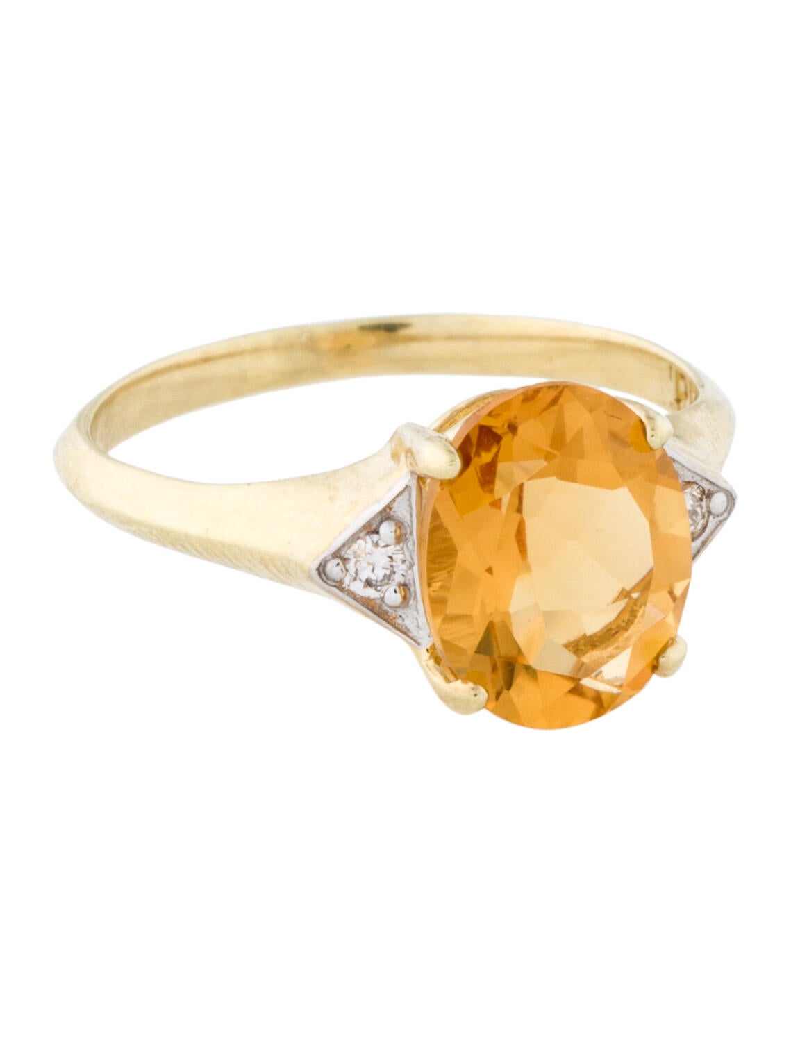I. Reiss 14K 2.34ct Citrine & Diamond Cocktail Ring