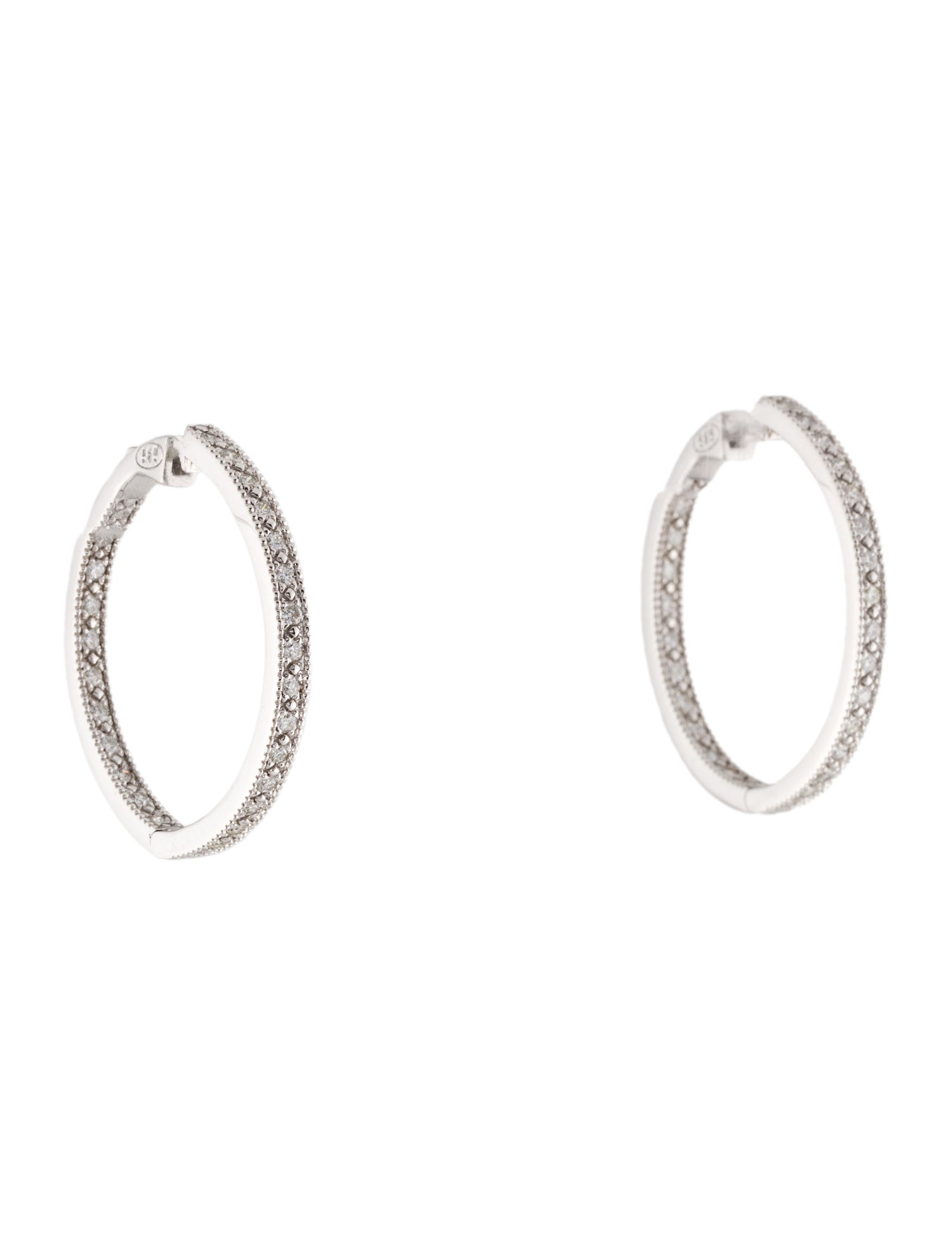 I. Reiss 14K Diamond Inside Out Hoop Earrings