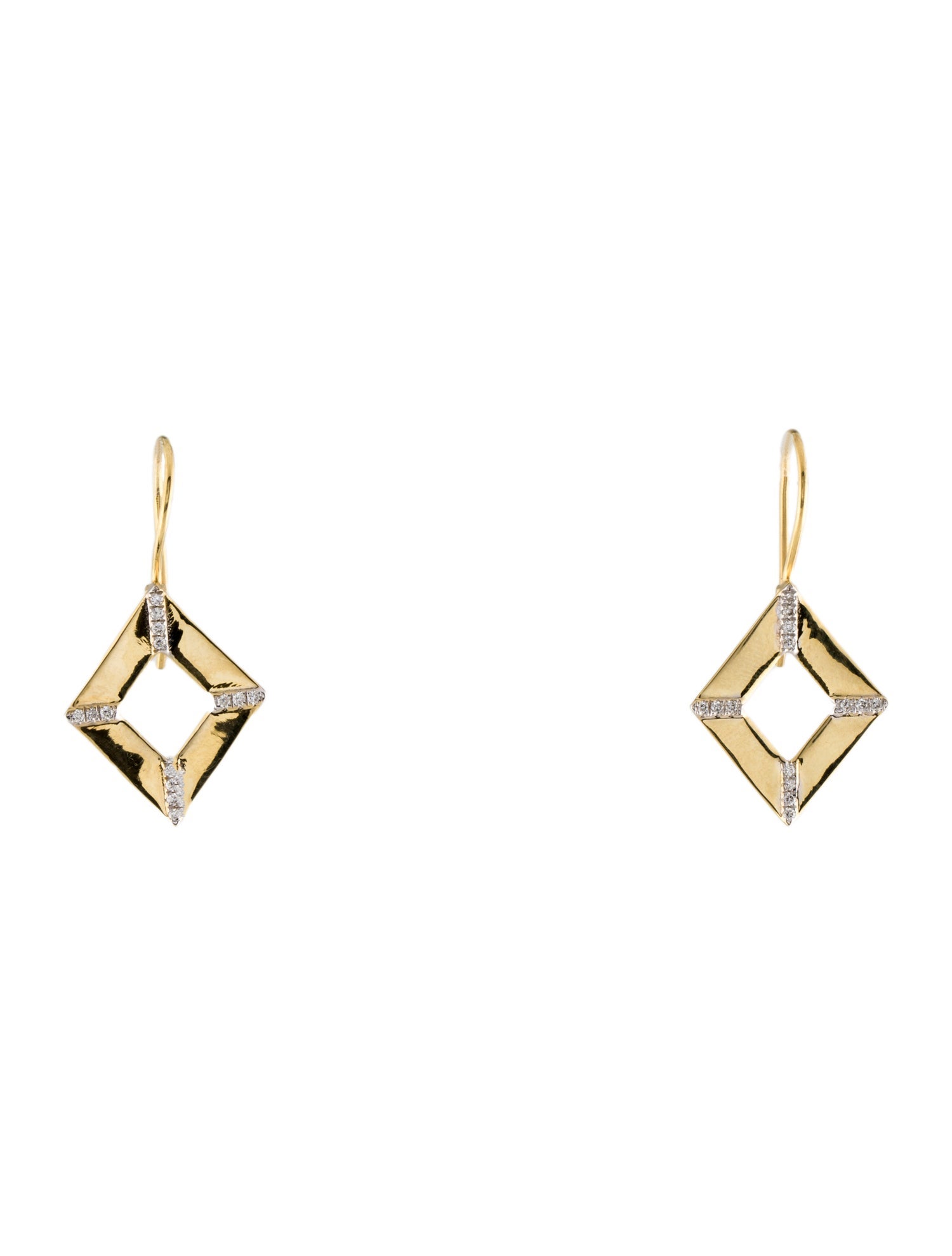 I. Reiss 14K Diamond Open Drop Earrings