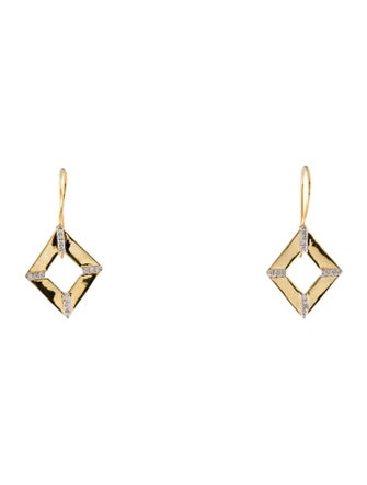 I. Reiss 14K Diamond Open Drop Earrings