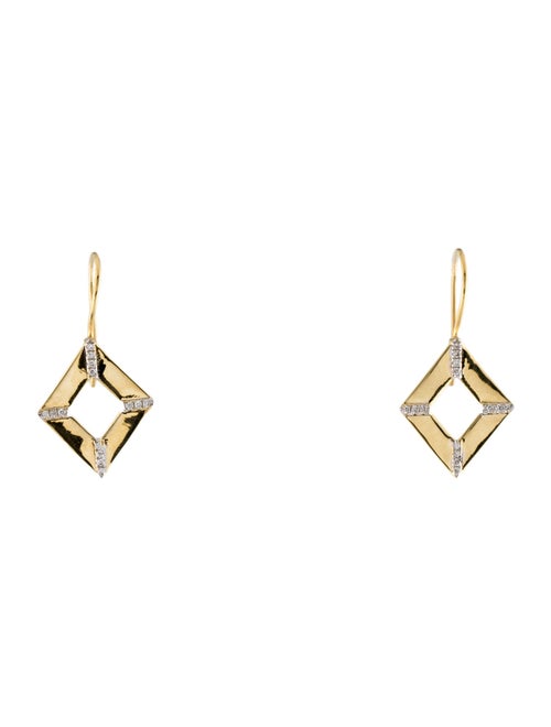 I. Reiss 14K Diamond Open Drop Earrings