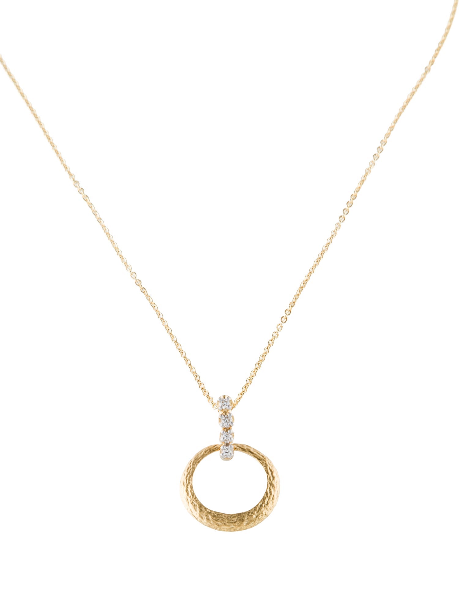 I. Reiss 14K Diamond Open Circle Pendant Necklace