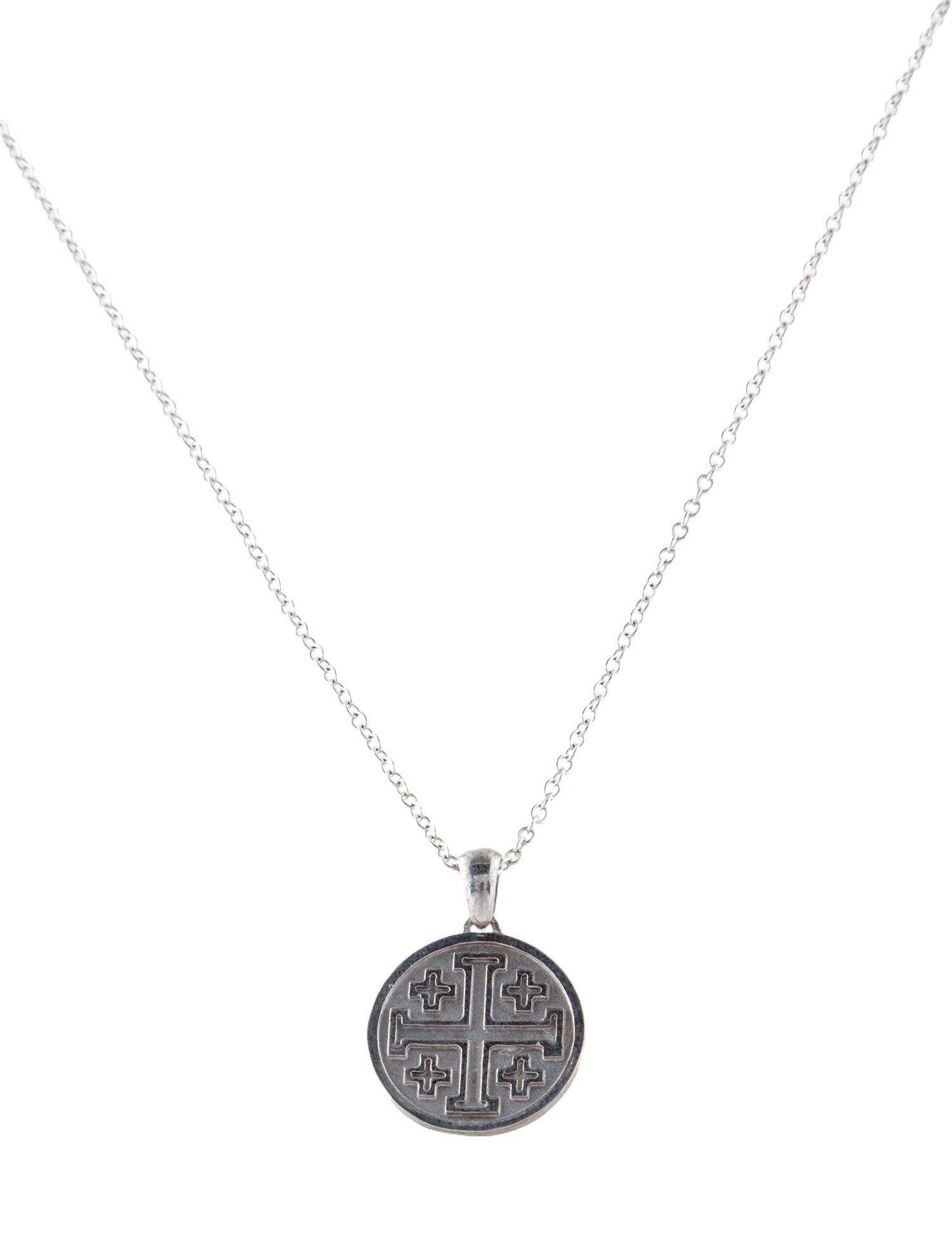 I. Reiss 14K Jerusalem Cross Circle Pendant