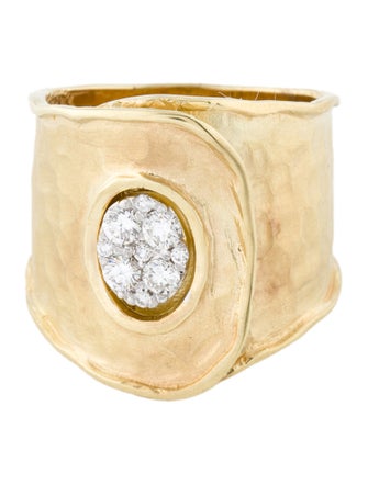 I. Reiss 14K Diamond Button Cuff Ring