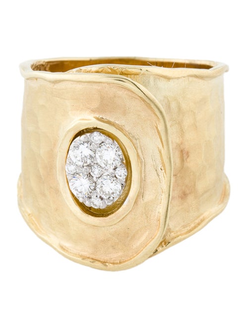 I. Reiss 14K Diamond Button Cuff Ring