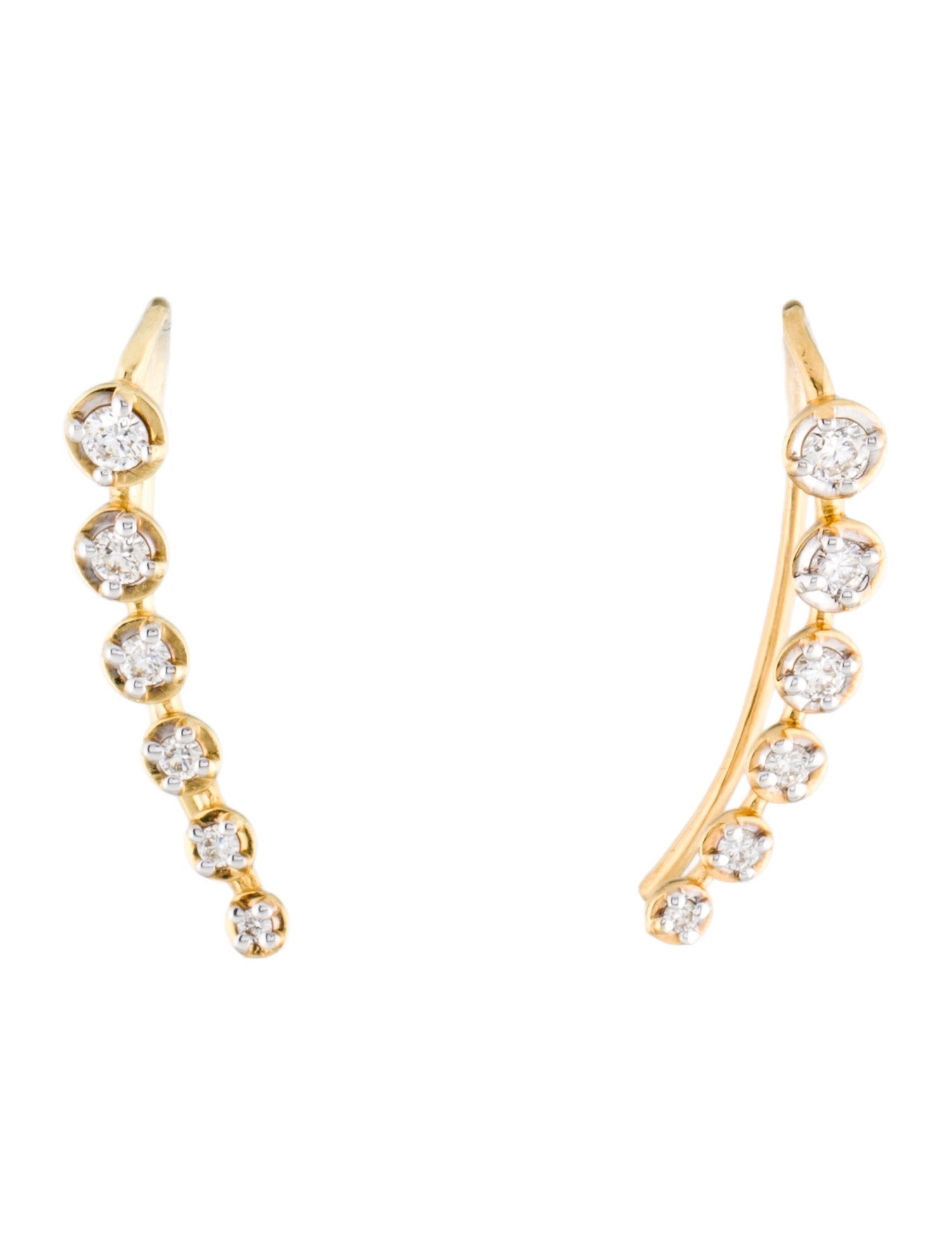I. Reiss 14K Diamond Ear Climbers