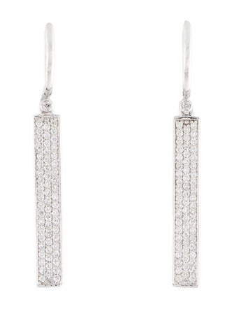 I. Reiss 14K 1.20ctw Diamond Rectangular Drop Earrings