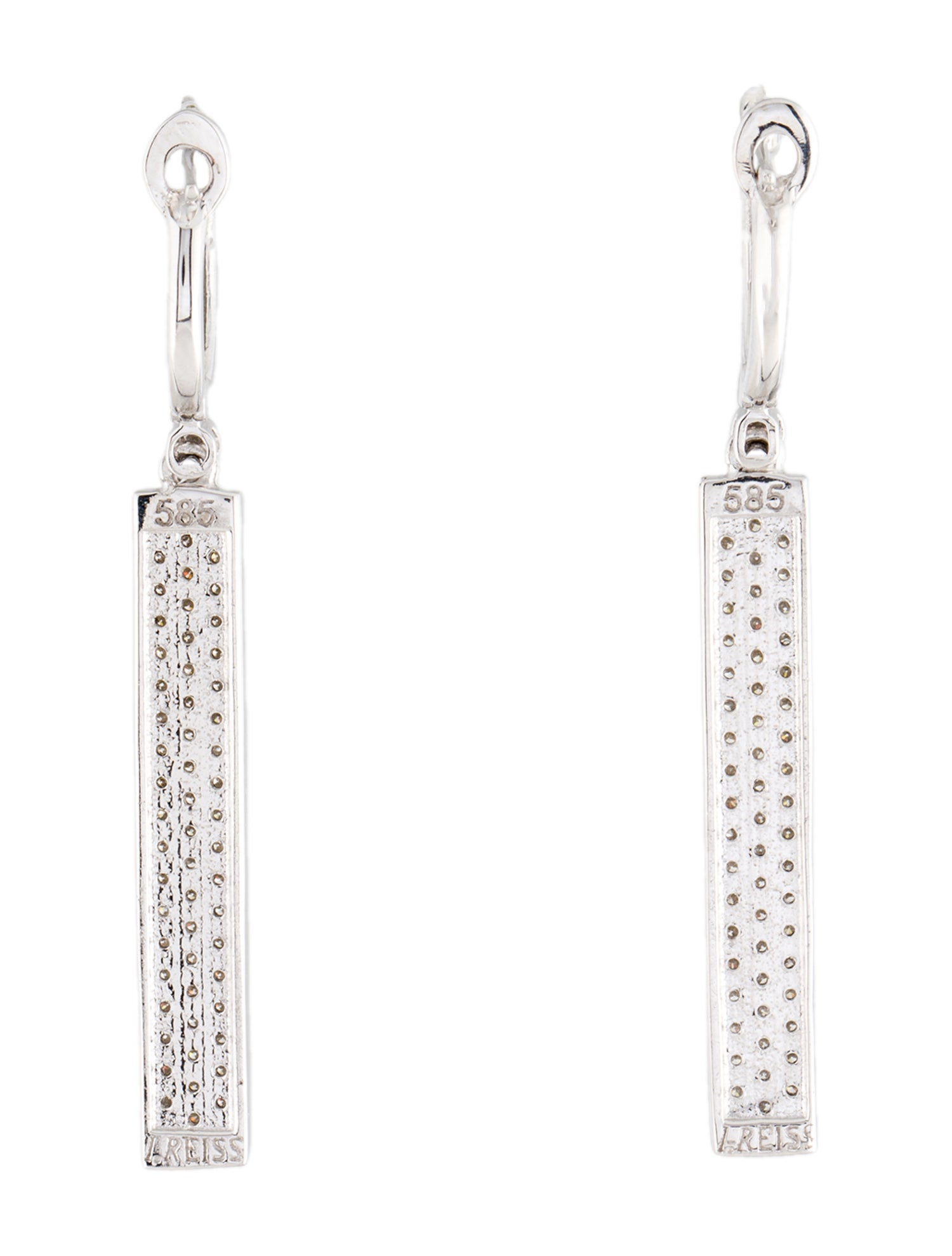 I. Reiss 14K 1.20ctw Diamond Rectangular Drop Earrings